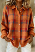 Megan™ | Cardigan in maglia a quadri con bottoni
