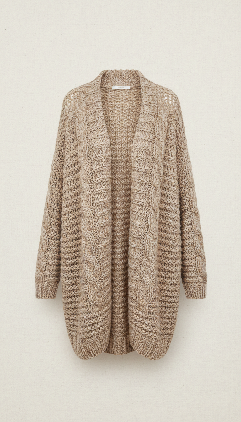 Cardigan maglia grano morbido