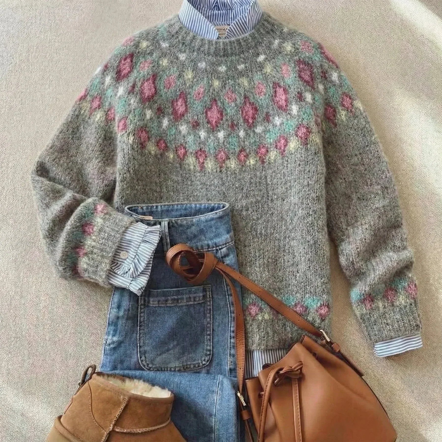 Rebecca™ | Maglione in maglia vintage chic