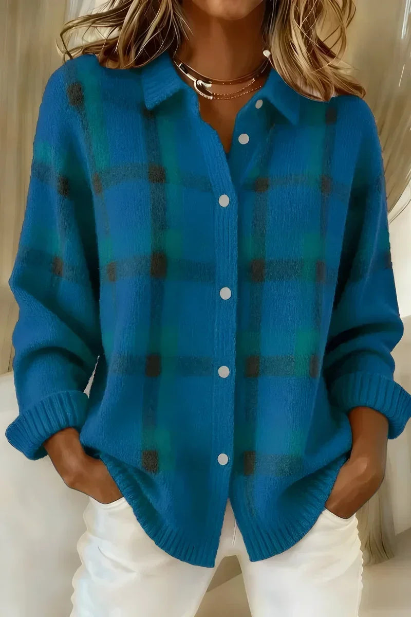 Kelsey™ | Cardigan in maglia spazzolata a quadri