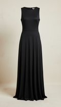 Abito midi nero drappeggiato
