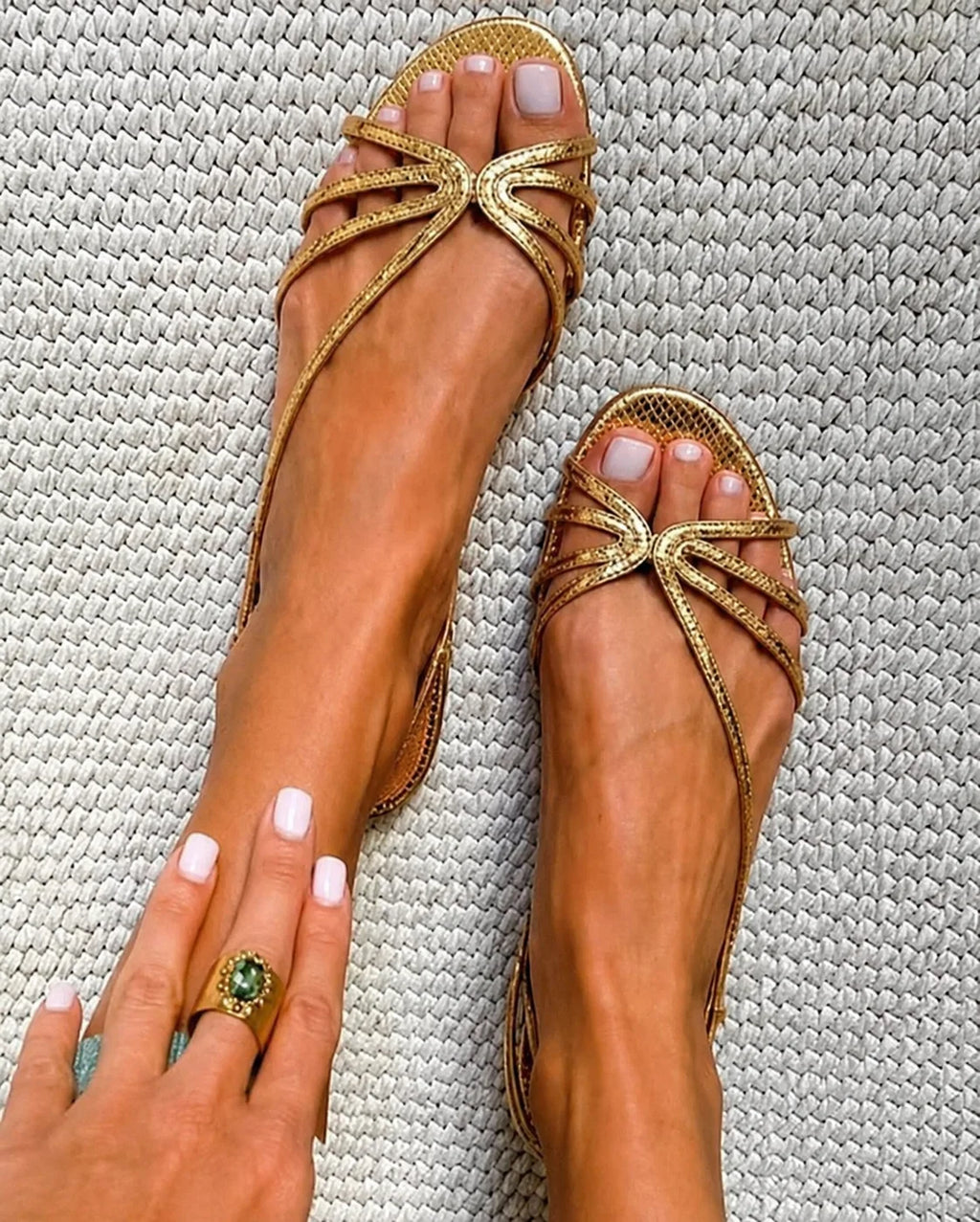 Ginevra | Sandali dorati eleganti
