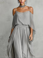 Renata | Set fluido grigio due pezzi