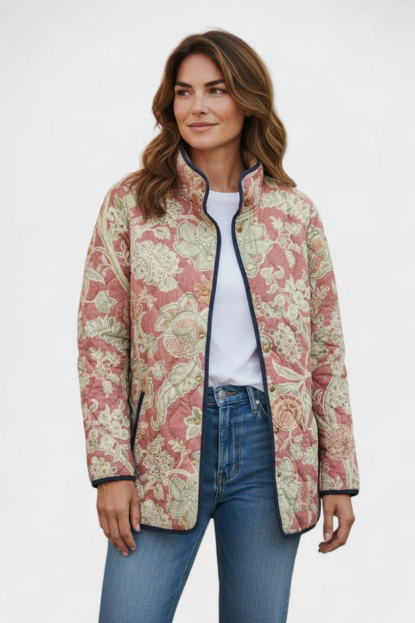 Naya | Giacca trapuntata casual floreale vintage