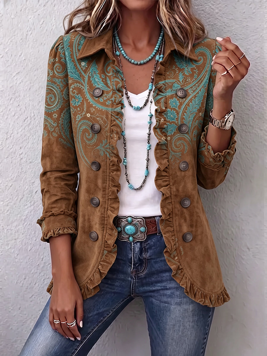 Goldenridge™ | Giacca con volant a stampa paisley