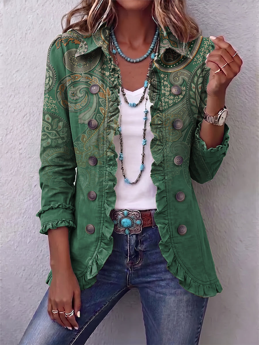 Jemara™ | Giacca a volant con stampa paisley bohemien