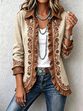 Dawncroft™ | Giacca vintage bohemiana floreale con volant