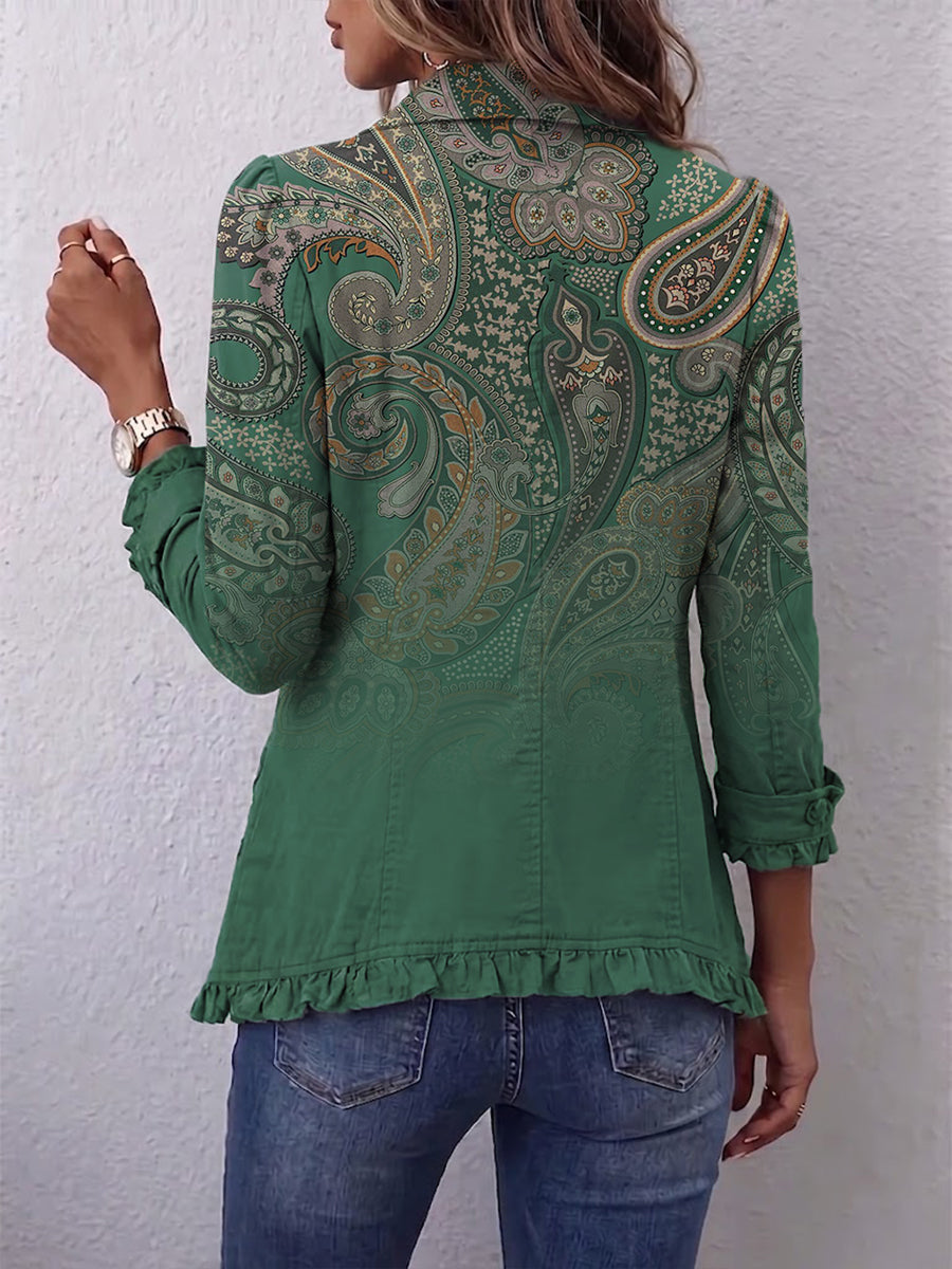 Jemara™ | Giacca a volant con stampa paisley bohemien