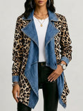 Sherilyn | Giacca Media Leopardo con Pannelli in Denim Lavato