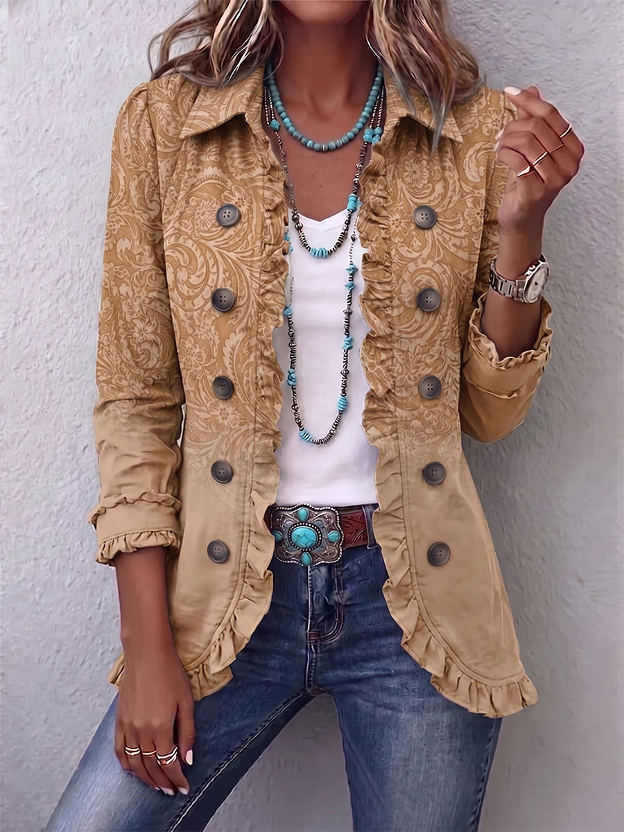 Crestelle™ | Giacca con volant stampata a motivo Western
