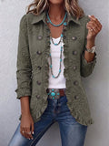 Kamberly™ | Giacca utility con ricami floreali in stile boho-chic, bordo a volante