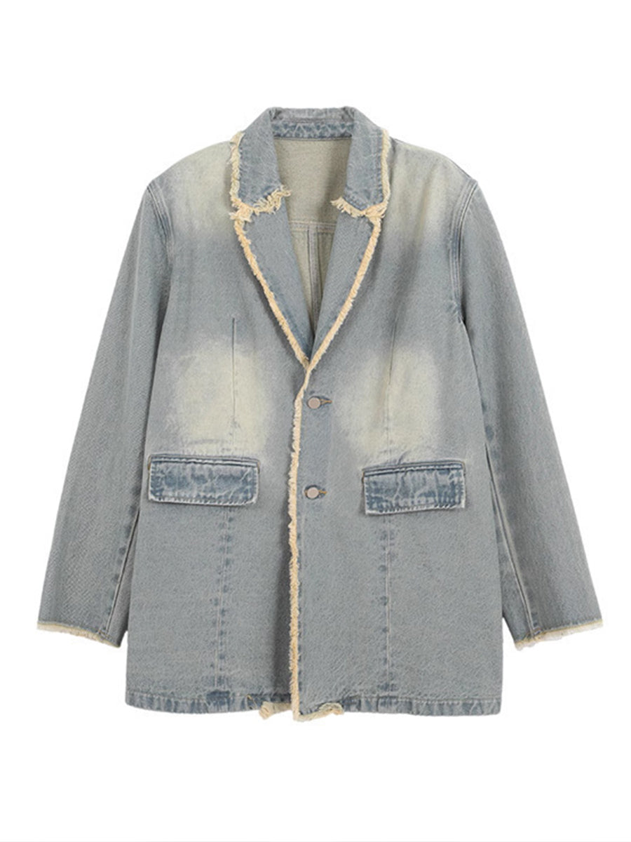 Dionne™ | Blazer oversize in stile vintage con bordi grezzi