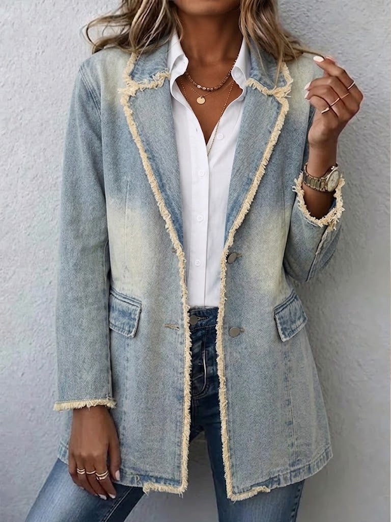 Dionne™ | Blazer oversize in stile vintage con bordi grezzi