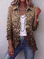 Navara | Giacca Leopardo Multicolore con Ruches