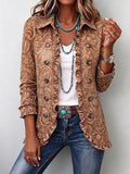 Vyclara™ | Giacca vintage bohemiana con stampa floreale e volant